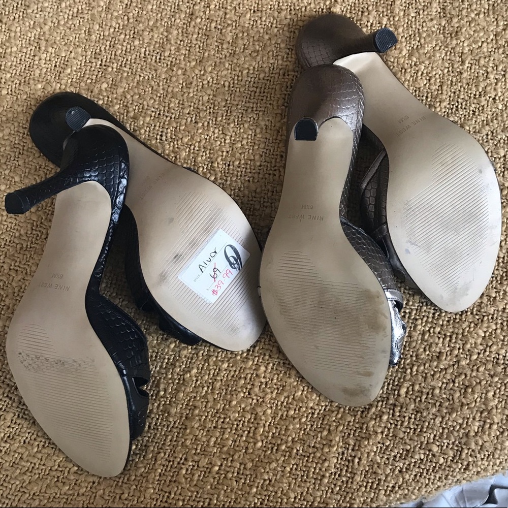 NEW!!! Nine West kitten heels black or silver sz 7 - Picture 4 of 6